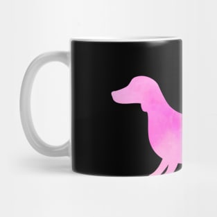 Dachshund Dog Pink watercolor Silhouette Mug